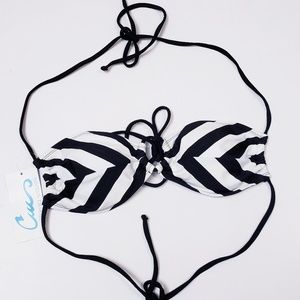 California waves black white swim bikini t…
